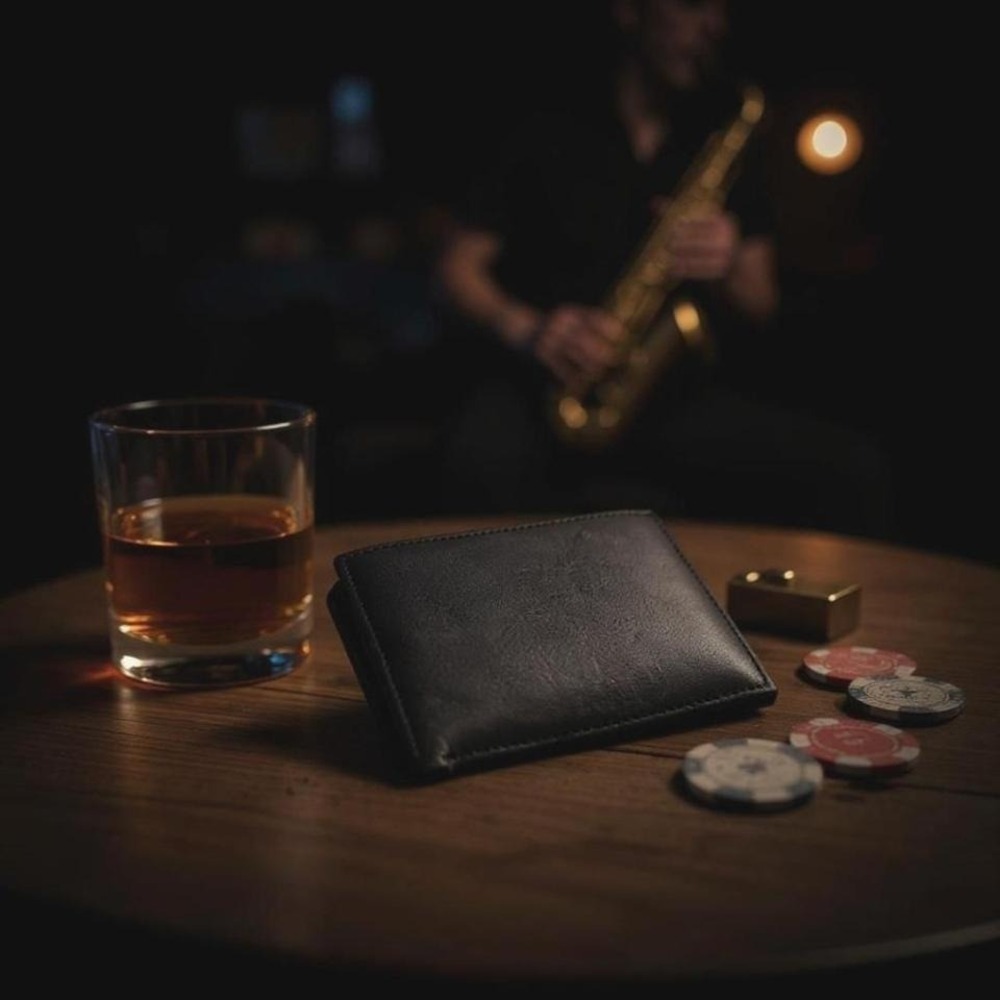 Men's Genuine Leather 4.5" x 3.5" Black Wallet Card Slots